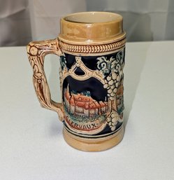 Vintage Mini Stein Featuring A Relief Castle Scene