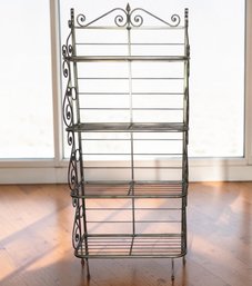 Vintage Four-tier Wrought Iron Metal Baker's Rack Or Etagere