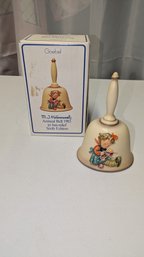 Vintage 1983 M.J. Hummel Annual Bell (Sixth Edition), Titled 'Knit One, Purl One W/The Original Box