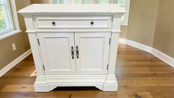Coast To Coast Traditional Distressed White/Cream Color Accent Cabinet