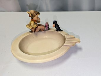 Vintage Goebel Hummel Porcelain Ashtray Titled 'Singing Lesson'