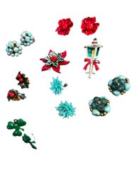 Fun Lot Of Vintage Holiday Jewelry