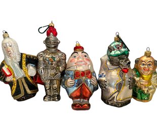 Five Kurt Adler Polonaise Ornaments  - Christmas Characters  (J15)
