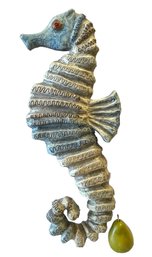 Large Vintage Paper Mache Sea Horse Wall Decor