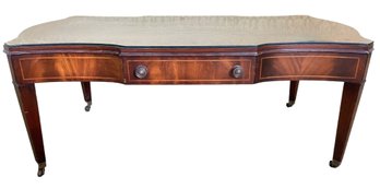 Federal Style Flame Mahogany & Tooled Leather TopCoffee Table By Weiman Tables