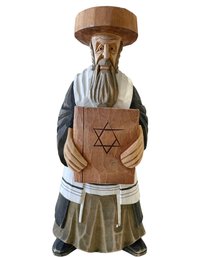 Carved Wood Rabbi From Poland