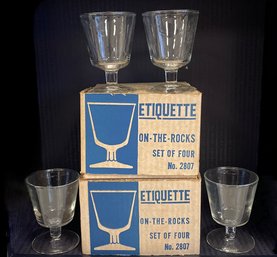 Two Boxes (8) Vintage Barware  Cocktail Glasses