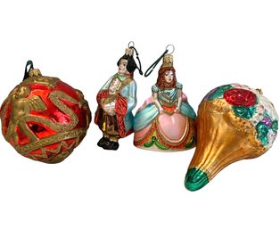 Four Large Kurt Adler Polonaise Ornaments - Cinderella And More! (J9)