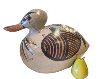 Very Fine Large Vintage Tonala Mexican Pottery Duck