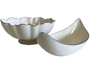 Two Vintage LENOX Silver Rimmed Bowls (A)