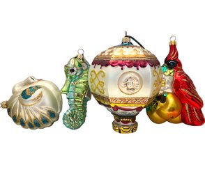 Four Large Kurt Adler Polonaise Ornaments - Birds And More! (J10)