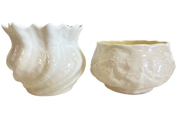 Two Vintage Beleek Fine Bone China Bowls