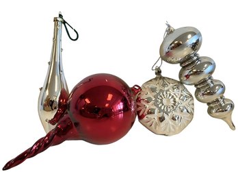 Four Shiny And Bright Large Ornaments (K18)