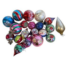 Large Vintage Mercury Glass Ornament Collection (K20)