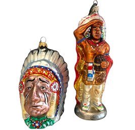 Two Kurt Adler 'Native American' Polonaise Ornaments  (J)