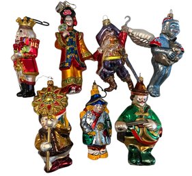Seven Kurt Adler Polonaise Ornaments - Christmas Characters  (J13)