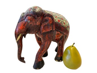 Vintage Wooden Elephant