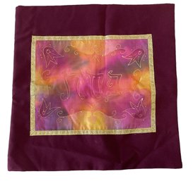 Hand Painted Silk Passover Matzah Cover
