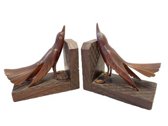 Antique Craved Horn Bird Bookends