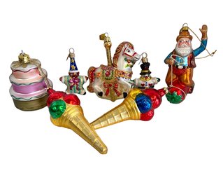 Seven Hand Blown Glass Ornaments - Christmas Treats! (K10)