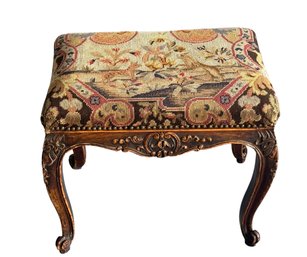 Antique Needlepoint Tapestry Stool