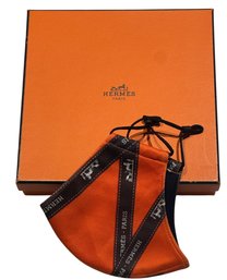 Authentic HERMES Orange Box With Covid Era Mask