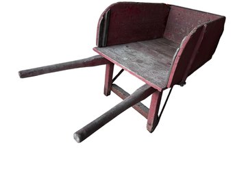 Primitive Wooden Wheelbarrow