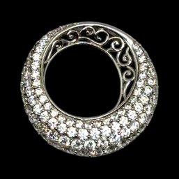 (A112) Sterling Silver Clear Stones Pendant