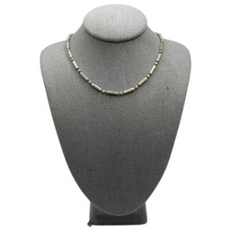 (A147) Sterling Silver Beaded Necklace