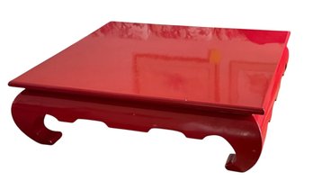 Vintage Red Lacquer Low Profile Chinese 'Kang' Coffee Table