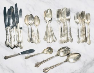 Vintage LUNT 'Modern Victorian' Sterling Silver Flatware ~ Service For 8  ~  50.3 OZT
