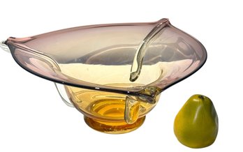 Vintage Art Glass Centerpiece Bowl