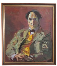 Listed Dutch Artist Ruudt Wackers (b. 1941) 1989 Oil On Canvas 'English Gentleman' 30 1/2' X 28'