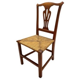 Circa 1800s American  Maple Chippendale Chair With Rush Seat (1 Of 2)