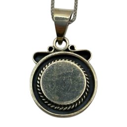 (A106) Italian Sterling Silver Box Chain Necklace
