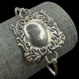 (B40) Sterling Silver Decorative Bangle Bracelet