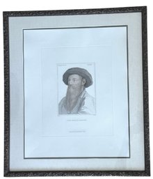 Antique Reproduction Hans Holben Engraving Of Sir Gawen Carew 21' X 24'
