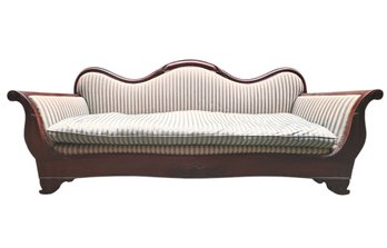 Antique Victorian Mahogany Carved Wood Sofa
