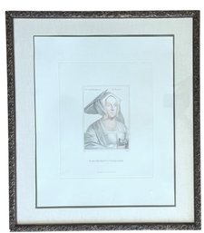 Antique Reproduction Hans Holben Engraving Of Margaret Dowager Marchioness Of Dorset 21' X 24'.