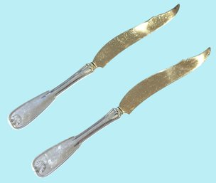 Pair Of Vintage Tiffany & Co. Sterling Silver Fish Knives 4.16 OZT