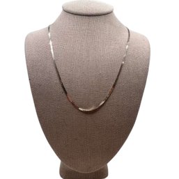 (B19) Italian Sterling Silver Herringbone Necklace