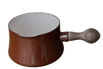 Vintage MCM Dansk Kobenstyle  Enamel On Steel Sauce Pot