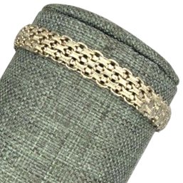 (A10) Italian Sterling Silver Wide Band Mesh Bracelet