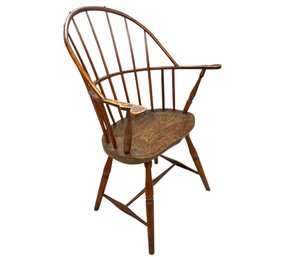 Ca 1780 Antique Windsor Sack Back Arm Chair - Purchased At Auction For $1200