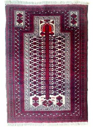 Vintage Hand-Knotted Baluch Prayer Rug ~ 3'3' X 5'