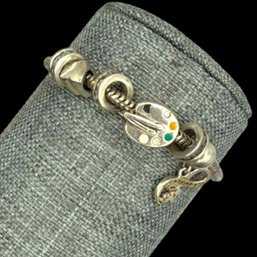 (A16) Italian Sterling Silver Charm Bracelet