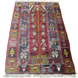 Vintage Turkish Anatolian Kilim Rug  ~ 3'6' X 5'10'