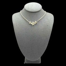 (A189) Italian Sterling Silver Floral Twisted Rope Necklace