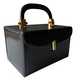 Vintage Leather Box Handbag From Saks Fifth Avenue