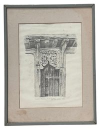 Numbered And Signed Print Of Pencil Sketch 'Medieval Doorway, Dorset' By Peter A. Welch
